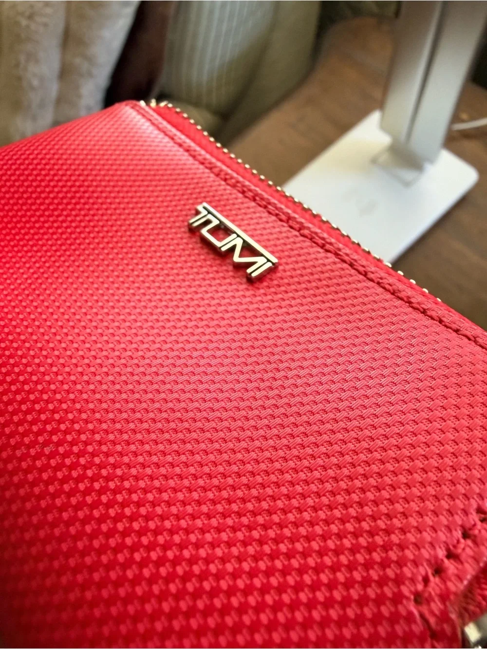 Tumi Zip Key Pouch with Silver Hardware